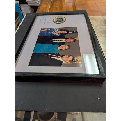 Bill Clinton Signed White House Photo Inscribed by Gerald Lewis Framed Rare