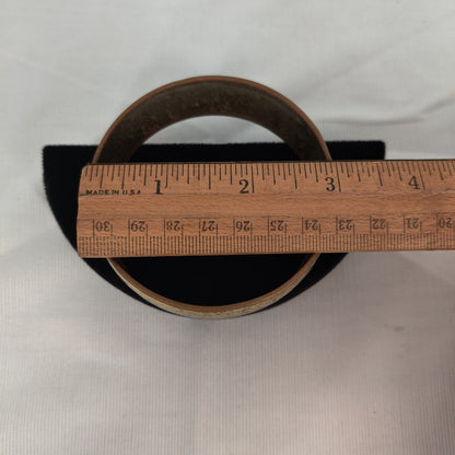 Copper bracelet hammered bangle 1" wide vintage boho statement