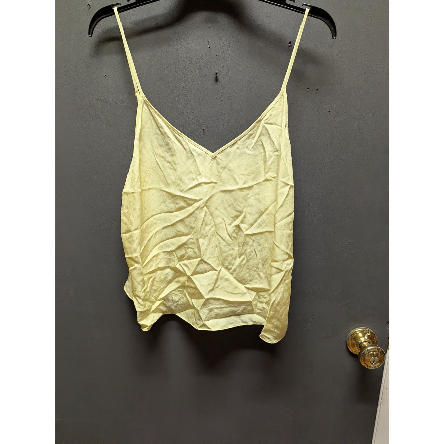 Vince NWT Yellow Tank Top Large Shimmer layering sleeveless Casual Summer