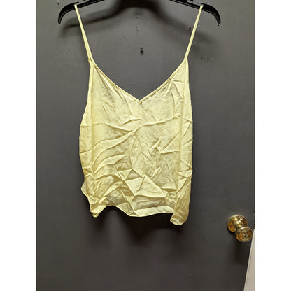 Vince NWT Yellow Tank Top Large Shimmer layering sleeveless Casual Summer