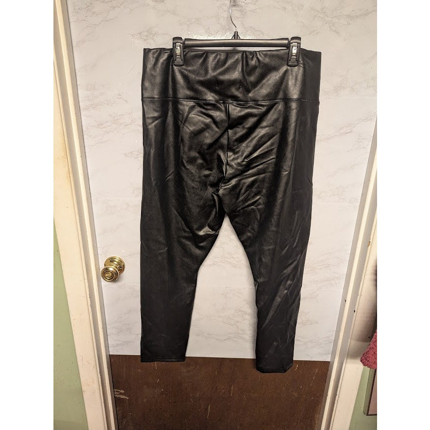 NEW Fourteenth Place Pull Up High waist Faux Leather Pants Size 2XL black ankle