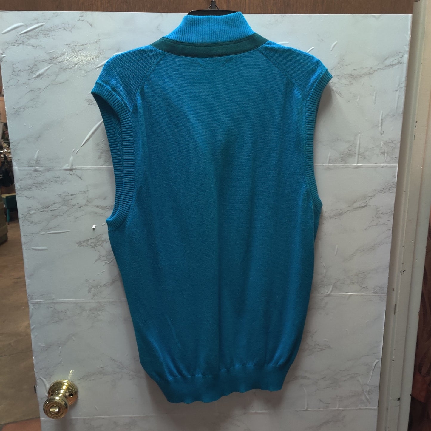 Bobby Jones Lot of 2 MEDIUM Premium Knit Golf Sweater Vests – Teal & Green (NWT)