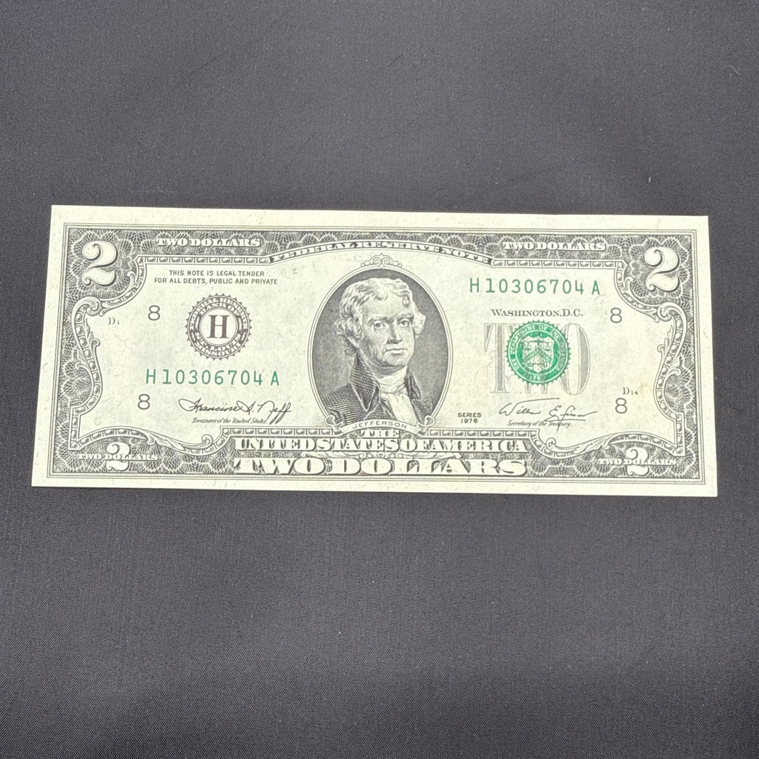 Paper Currency Bank Note USA Paper Money $2 Series 1976 consecutive more