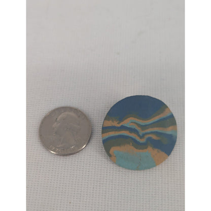 Vintage Mid-Century Modern Swirl Pattern Disc Post Earrings Retro Abstract Find