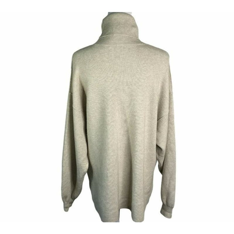 Free People OVERSIZED Turtleneck Tunic Sweater Sz XS/Extra Small in Oatmeal NWT
