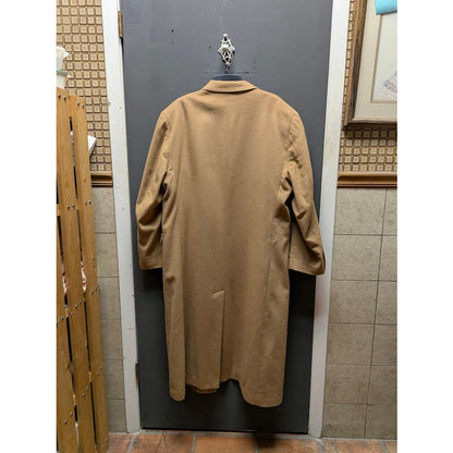Andre Lanzino  R44 Wool Cashmere Long Coat Camel Brown Lined L/XL