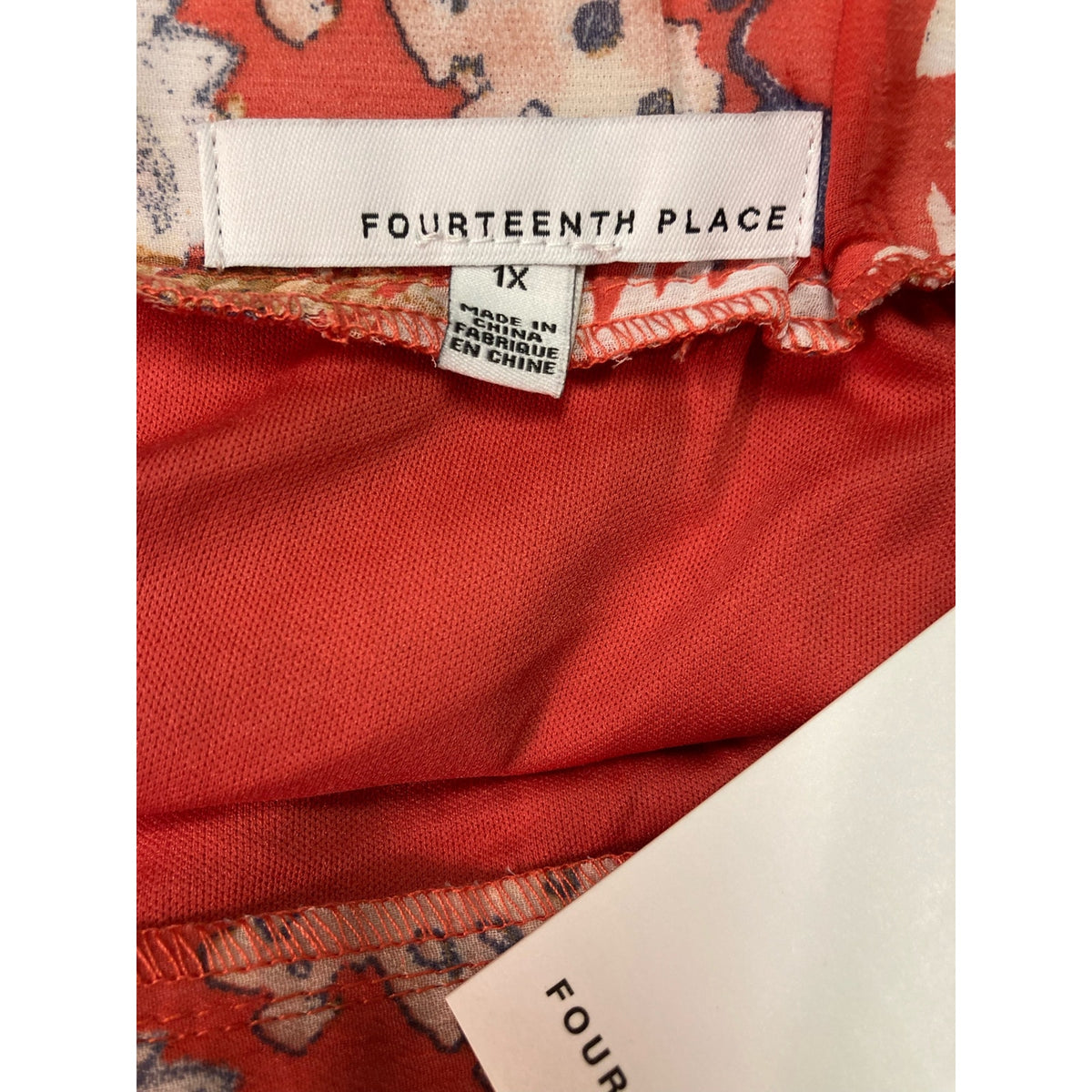 Fourteenth Place Women's Tiered Maxi Skirt 1X Orange Floral Print NEW Lined Flow