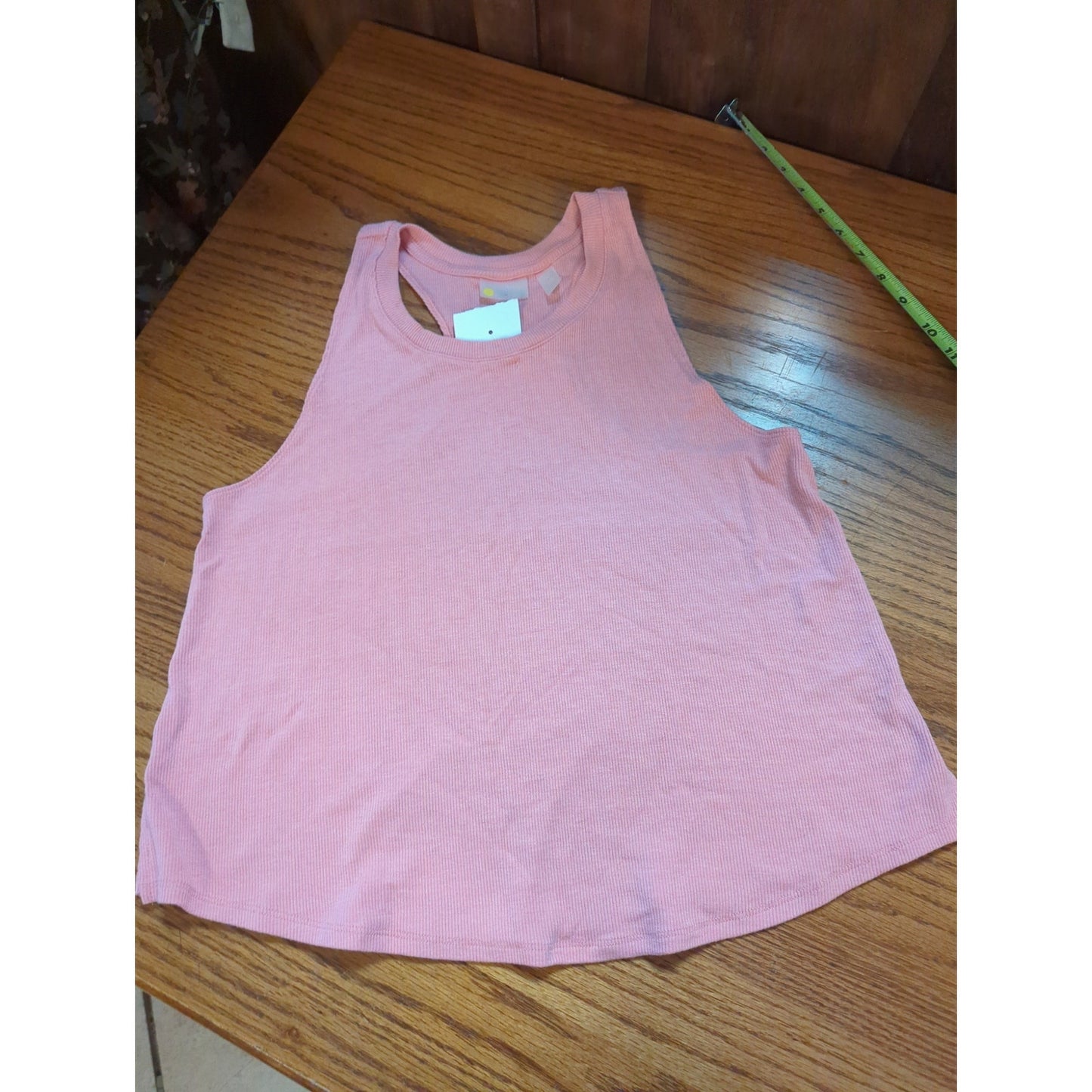 Zella Pink Ribbed Activewear Racerback Swing Tank Top Size Small
