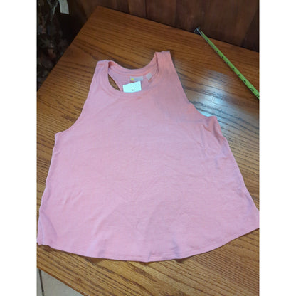 Zella Pink Ribbed Activewear Racerback Swing Tank Top Size Small