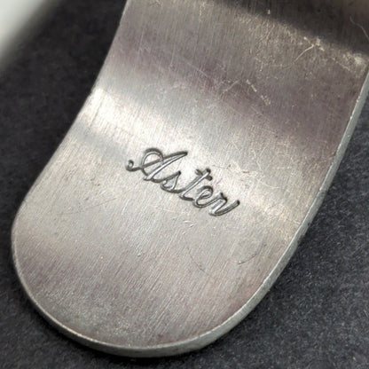 Vintage Fashion BRACELET Kirk Stieff Pewter Flower Aster Cuff Adjustable engrave