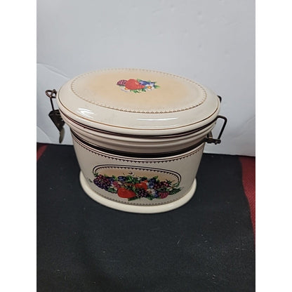 Knotts Berry Farm Ceramic Canister Food Storage Hinge Lid Food STASH Cookie Jar