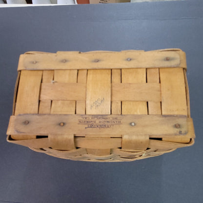 Vintage Longaberger Handwoven Rectangular Basket with Plastic Liner Dresden Ohio