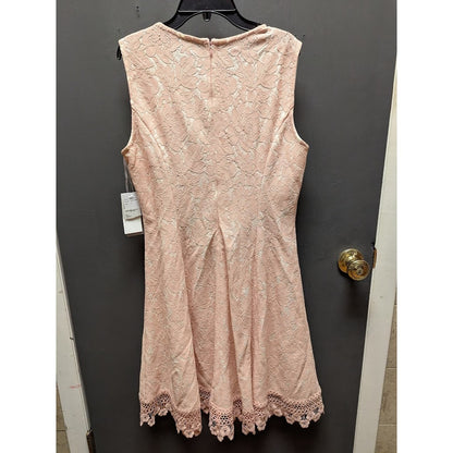 Donna Ricco Sleeveless Floral Lace Overlay Blush Pink Dress Size 12  cocktail