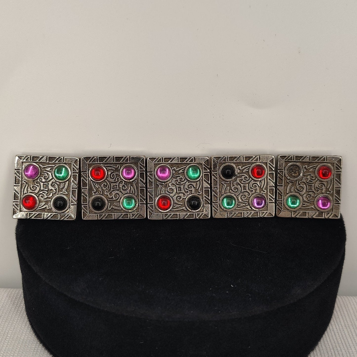 Vintage Rhinestone Button Covers Set 4 Silver Tone 80s Glam Western Cowgirl