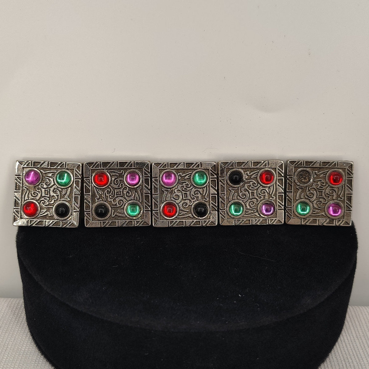 Vintage Rhinestone Button Covers Set 4 Silver Tone 80s Glam Western Cowgirl
