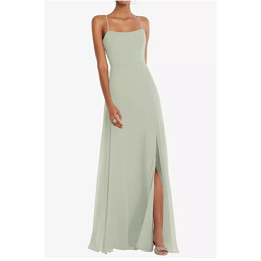 WTOO NEW Convertible Strap LIGHT GREEN Chiffon Gown Size 16W Formal Evening