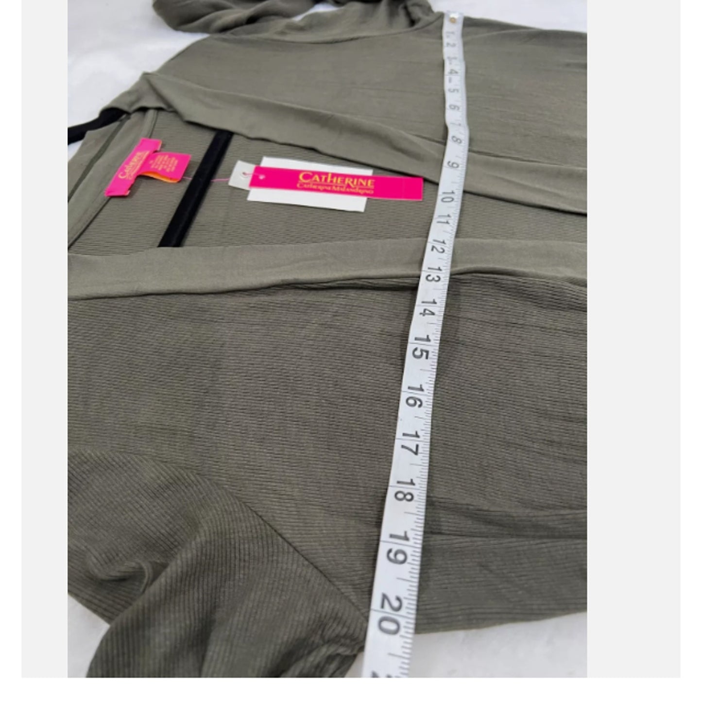 NWT Catherine Malandrino MEDIUM Ribbed Long Cardigan Grape Leaf Green MSRP $88