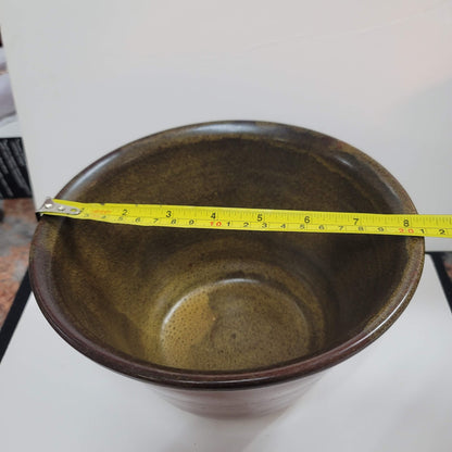Stuidio Art Pottery Bowl Signed Earthtones Clay Signed MONTE rimmed top