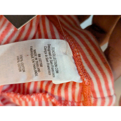 NWT Tea Collection Orange & White Striped Baby Leggings 3-6 Months