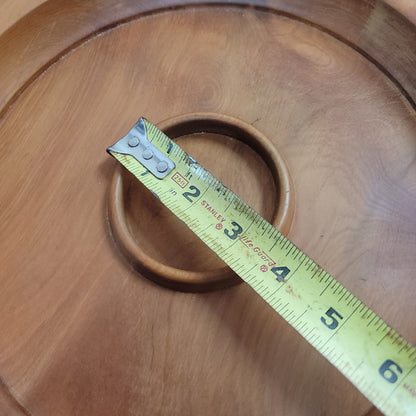 New Zealand hand turned MATAI WOOD rimmed serving dish tray SIGNED condiment pot