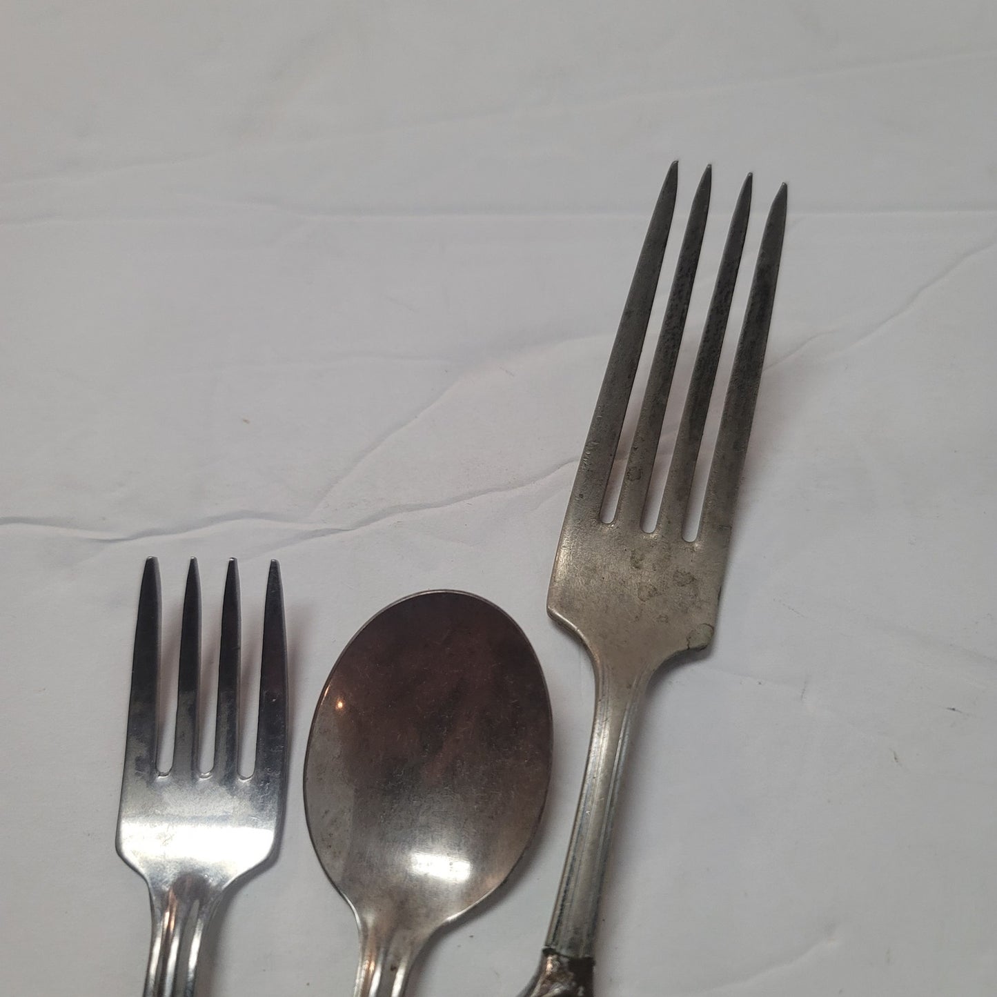 Set of 3 Bakelite Butterscotch Brown Handled Fork and child set Stainless Steel