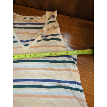 .Madewell Striped V-Neck Cotton Tank Top Size XL NEW summer casual Travel