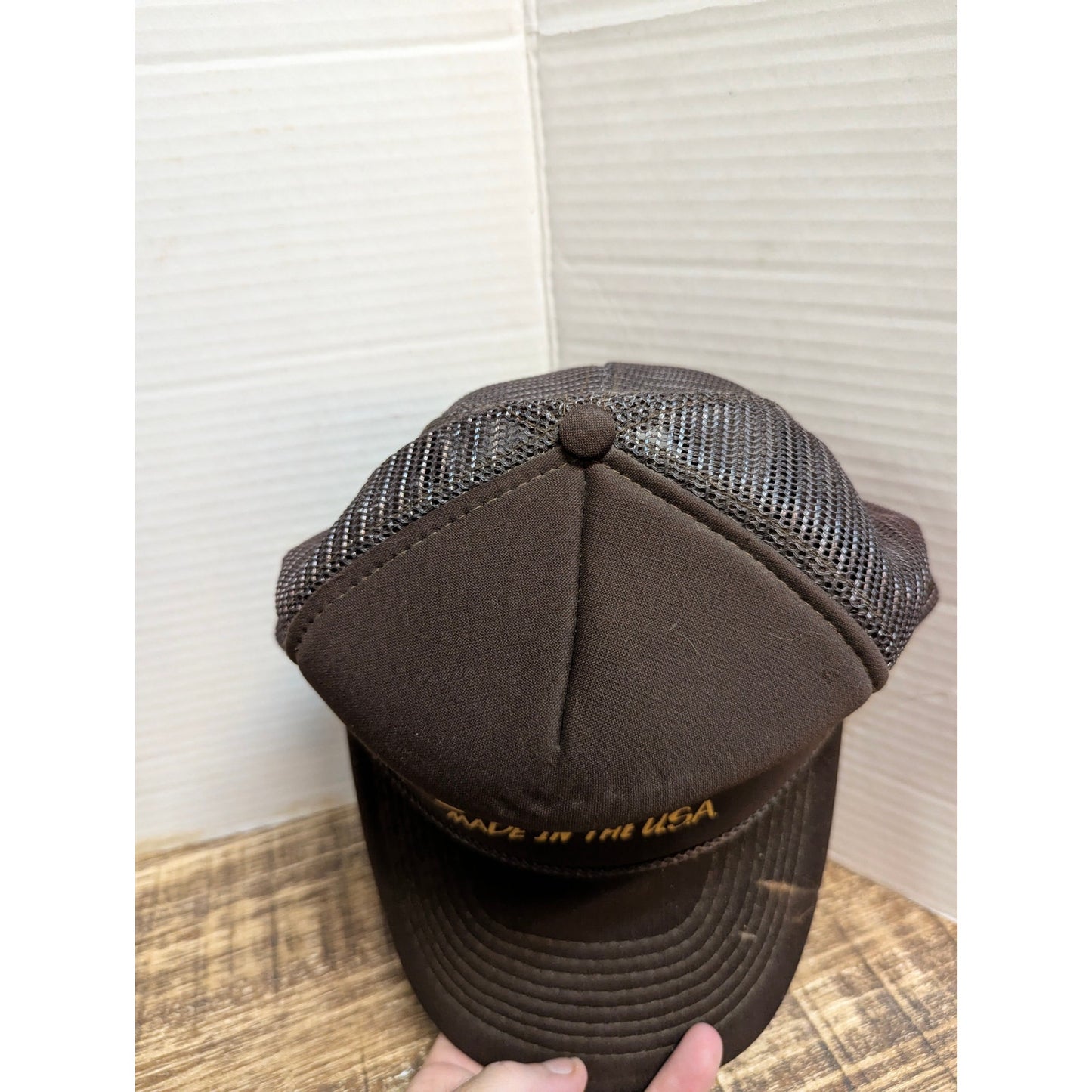 Vintage Lazer Lures Brown Gold Trucker Snapback Baseball Cap Hat Y2K