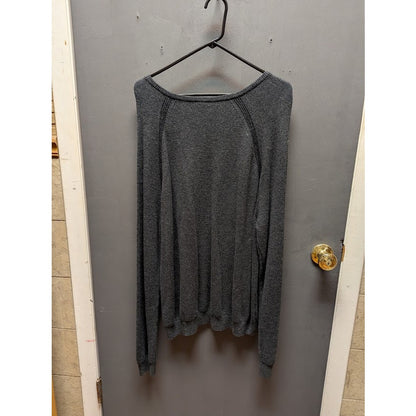 Tailor Vintage-Reversible Knit Pullover Sweater Long Sleeves V-Neck Gray XL