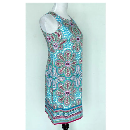 London Style Collection Fit & Flare Dress Knee Length Multicolor Floral Size 16