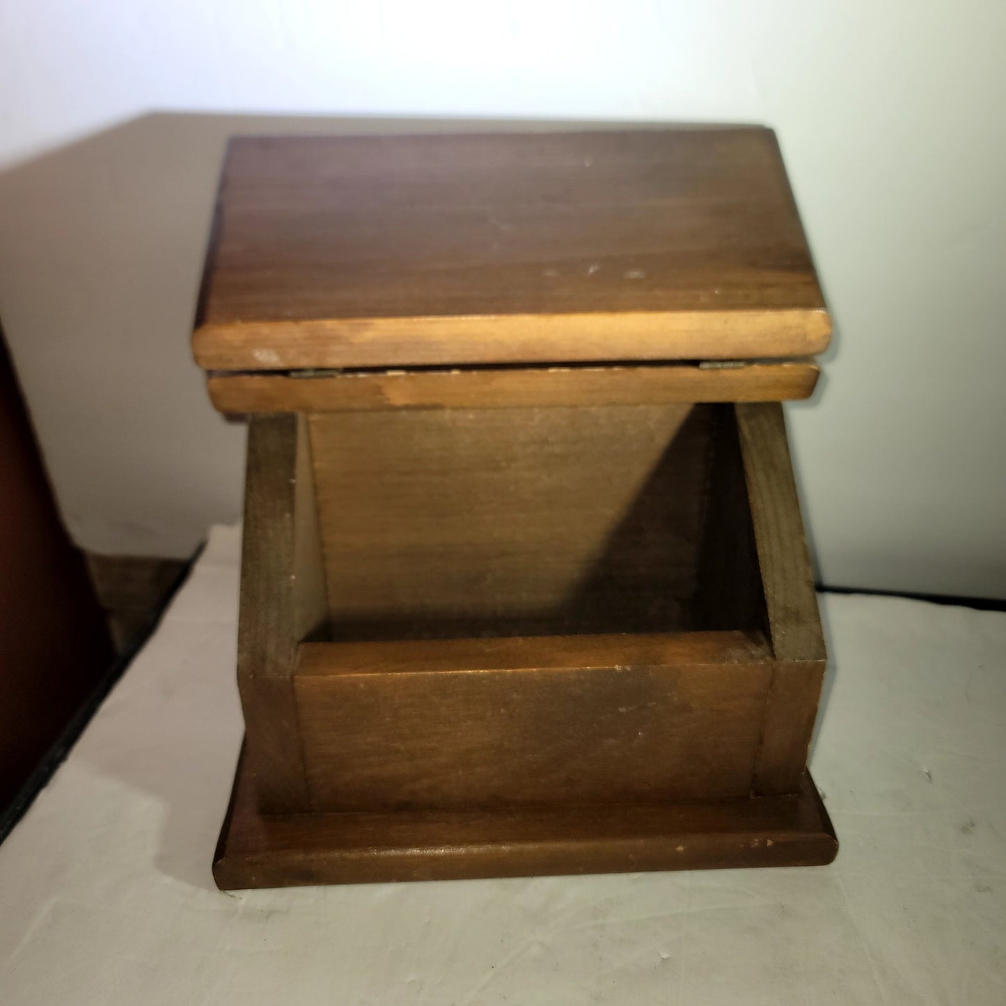 Vintage wood folk art recipe box wood