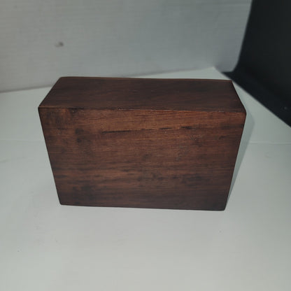 VINTAGE 1950s Anglo Indian Style Rosewood Box Brass Elephants Leaves Inlaid