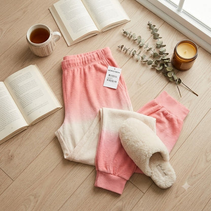 BP. Nordstrom Pajama Women Pink Dip Dye Terry Joggers NWT Large Cozy Loungewear