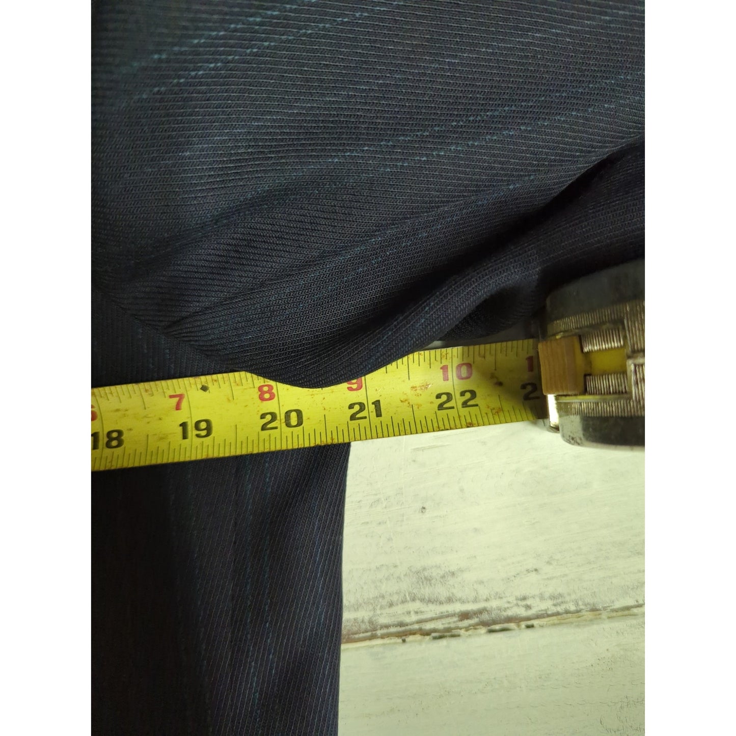Vintage Brent Men Pinstripe Suit Blazer Jacket Dark Navy 39-28L Classic Business