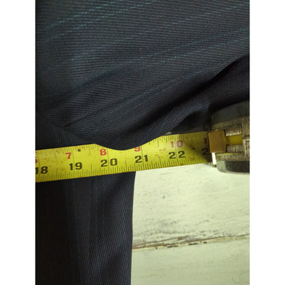 Vintage Brent Men Pinstripe Suit Blazer Jacket Dark Navy 39-28L Classic Business