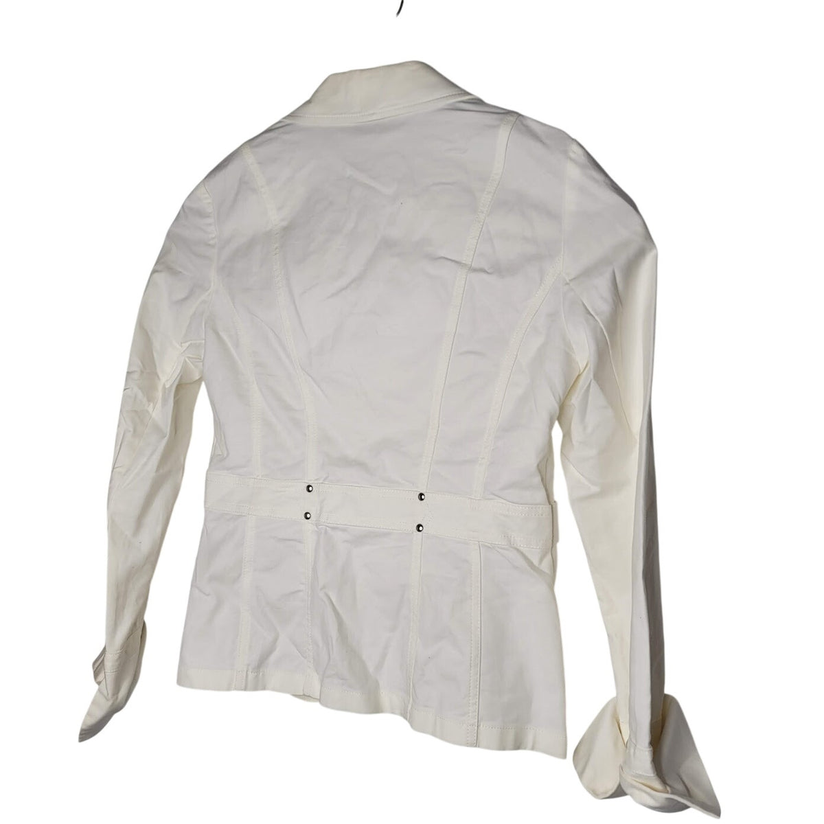 Tribal White Blazer Jacket Size 4 Long Sleeve Lapel button up long sleeve Fitted