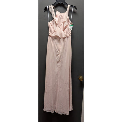 Dessy Collection Style No. 3022 Blush Ruffle-Back Formal Maxi Dress - Size 8 NWT