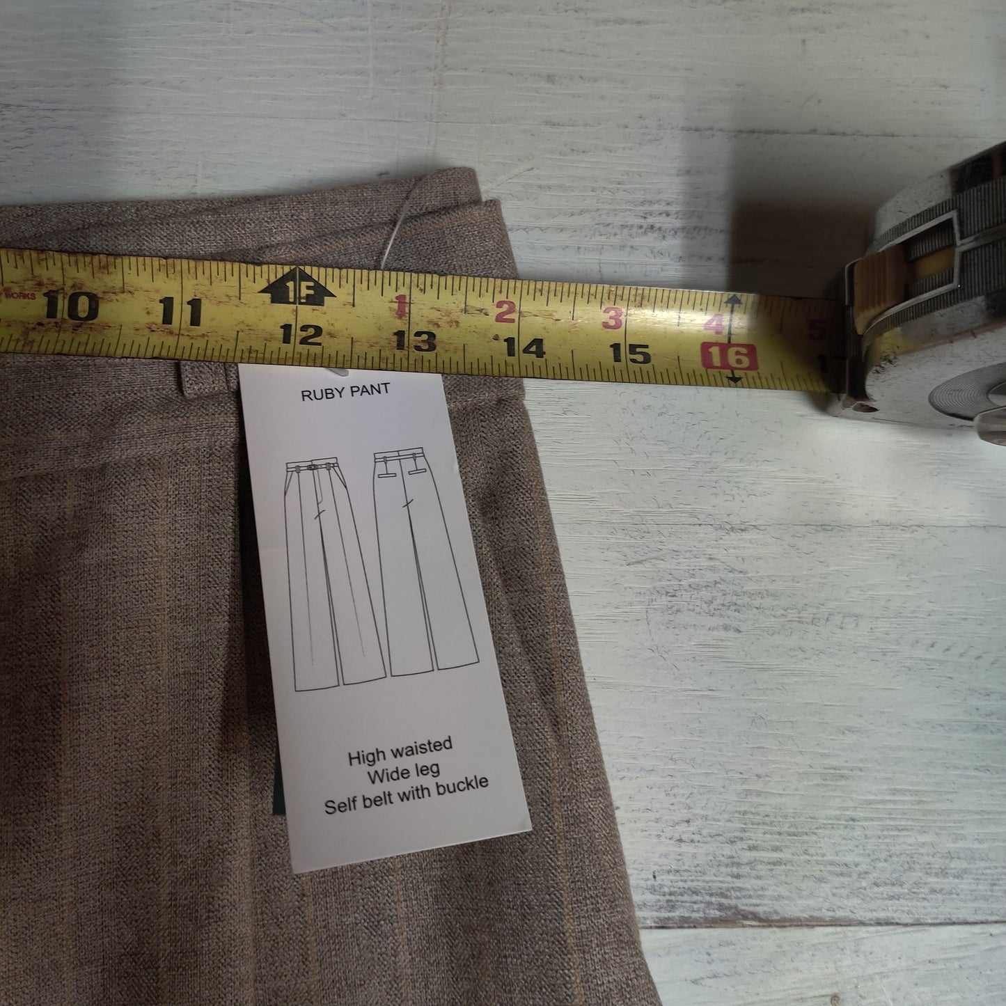 Antonio Melani Pleated Trousers NWT 2 High Waist Wide Leg Tan Pinstripe Pants