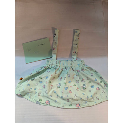 Vintage Novelty Baby Print Overall Dress Green 12 Months