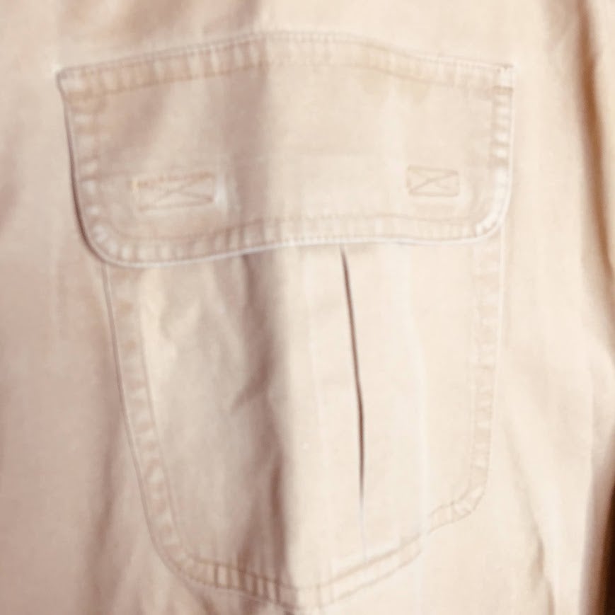 Roundtree & Yorke Outdoor Button Down Shirt 3XT Tall Khaki Short Sleeve