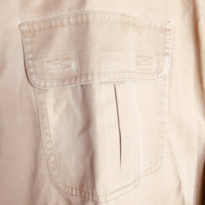 Roundtree & Yorke Outdoor Button Down Shirt 3XT Tall Khaki Short Sleeve