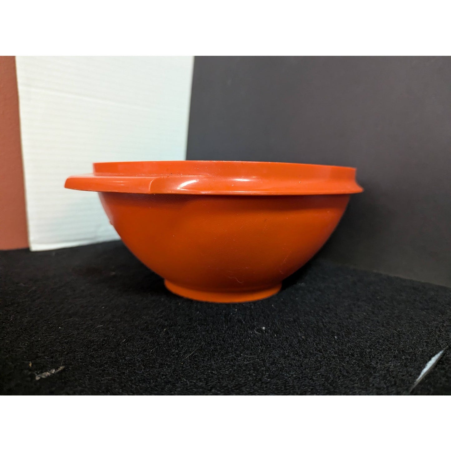 Vintage Tupperware Orange Servalier Square Mixing Bowl NO LID