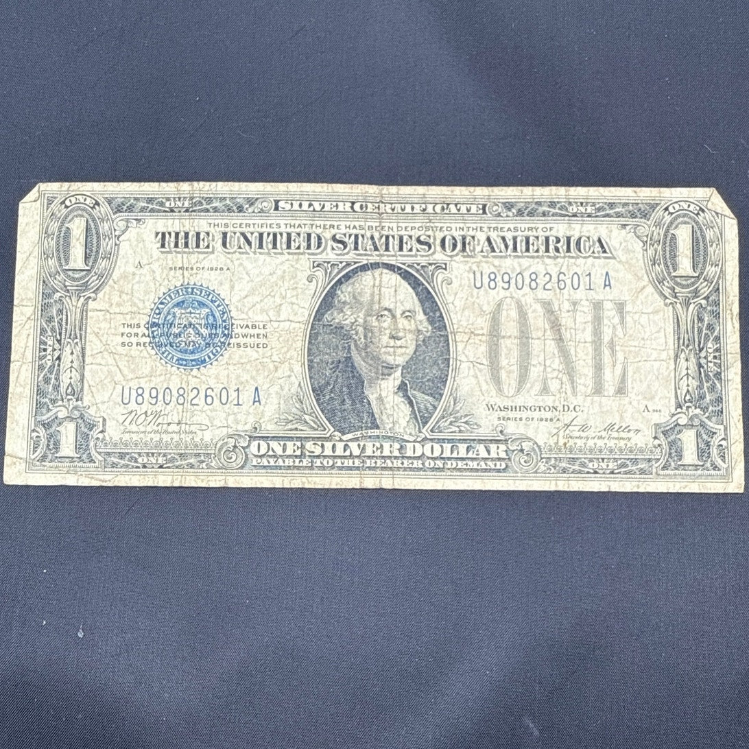 Paper Currency Bank Note USA Paper Money $1 Series 1928 A Funnyback Silver Cert