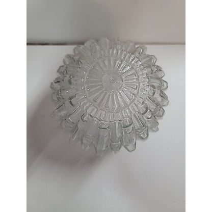 Vintage Mid Century Eagle MFG Co. Clear Cut Glass Globe 3" Fitter 6" Round. NICE