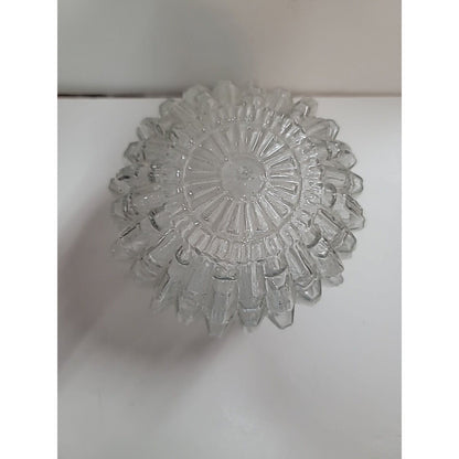 Vintage Mid Century Eagle MFG Co. Clear Cut Glass Globe 3" Fitter 6" Round. NICE