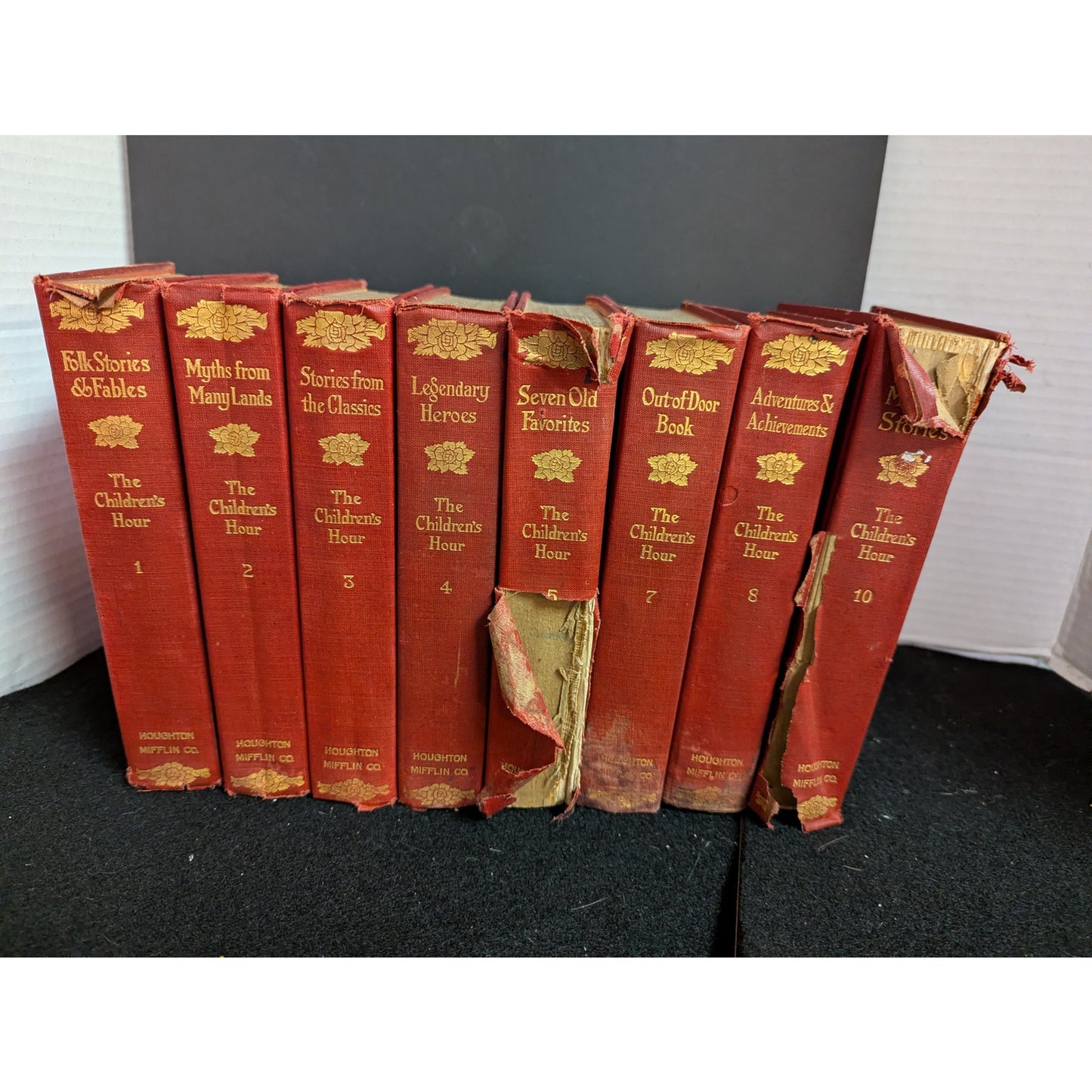 The Children's Hour Vintage Book Set Lot of 8 Volumes Fair Condition