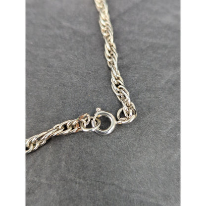 Vintage Silver Tone Oval Black.White Inset Pendant Necklace Set Interchangeable