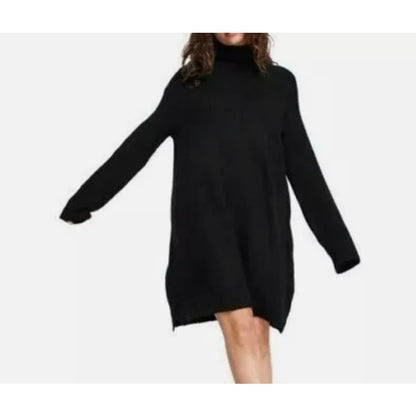 NWT Topshop Long Cuff Sleeve Turtleneck Sweater Tunic Dress Sz 4-6 US Charcoal
