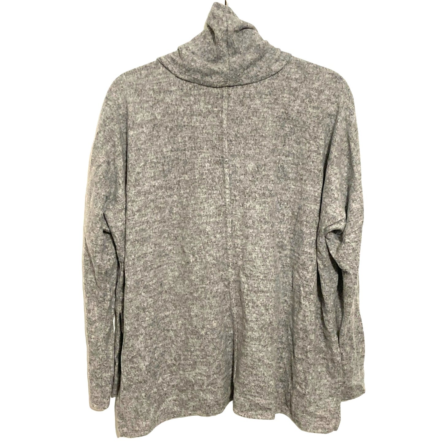NWT Status by Chenault Ultra Soft Center Seam Cowl Sweater Sz Small Pearl Grey