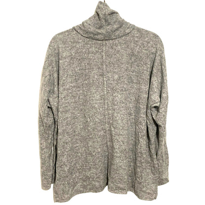 NWT Status by Chenault Ultra Soft Center Seam Cowl Sweater Sz Small Pearl Grey