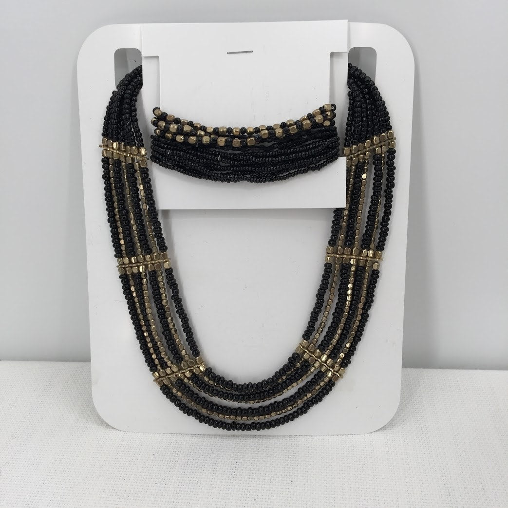 Custom jewelry box Charcoal floral and gold accents Necklace Ring